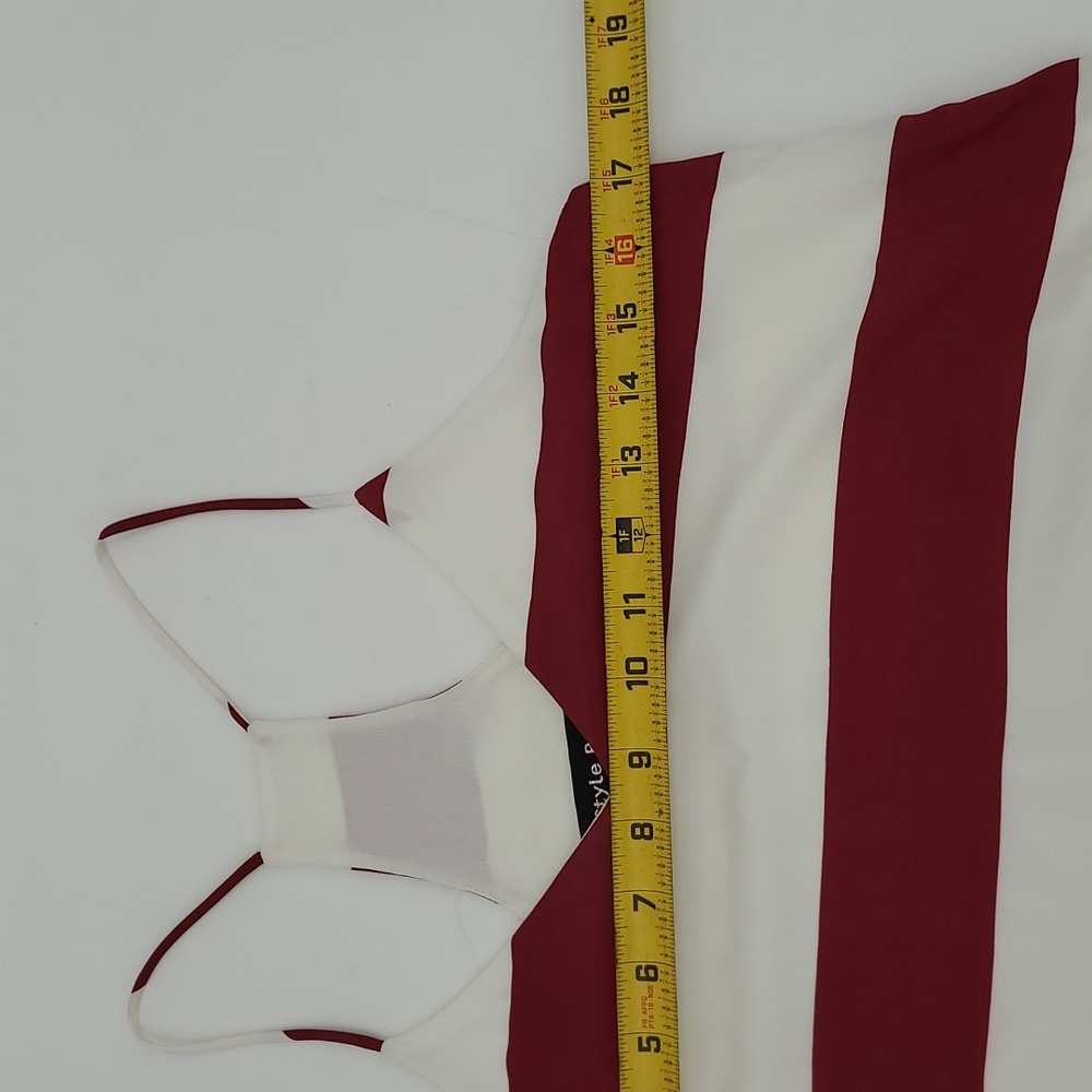Style Rack Red White Striped Racerback Mini Dress SD3285-B Small - Picture 6 of 7